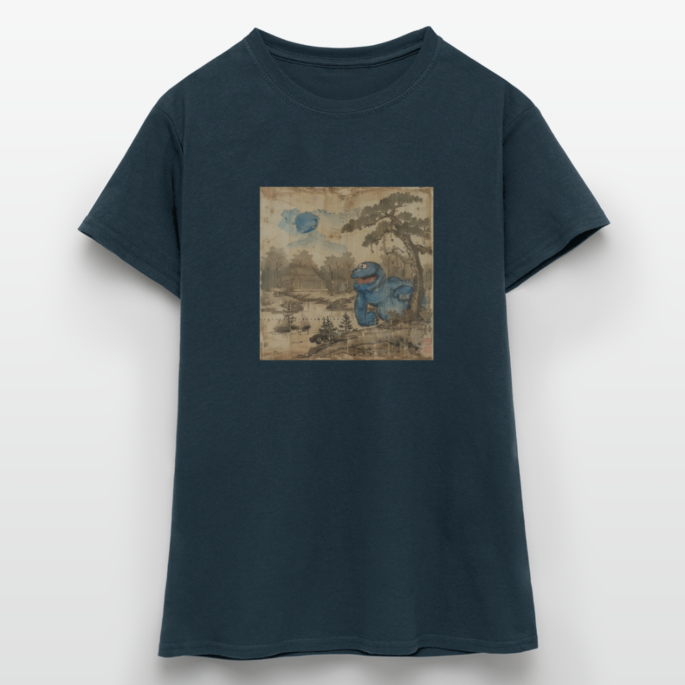 Uramiko vid floden, T-shirt dam - marinblå