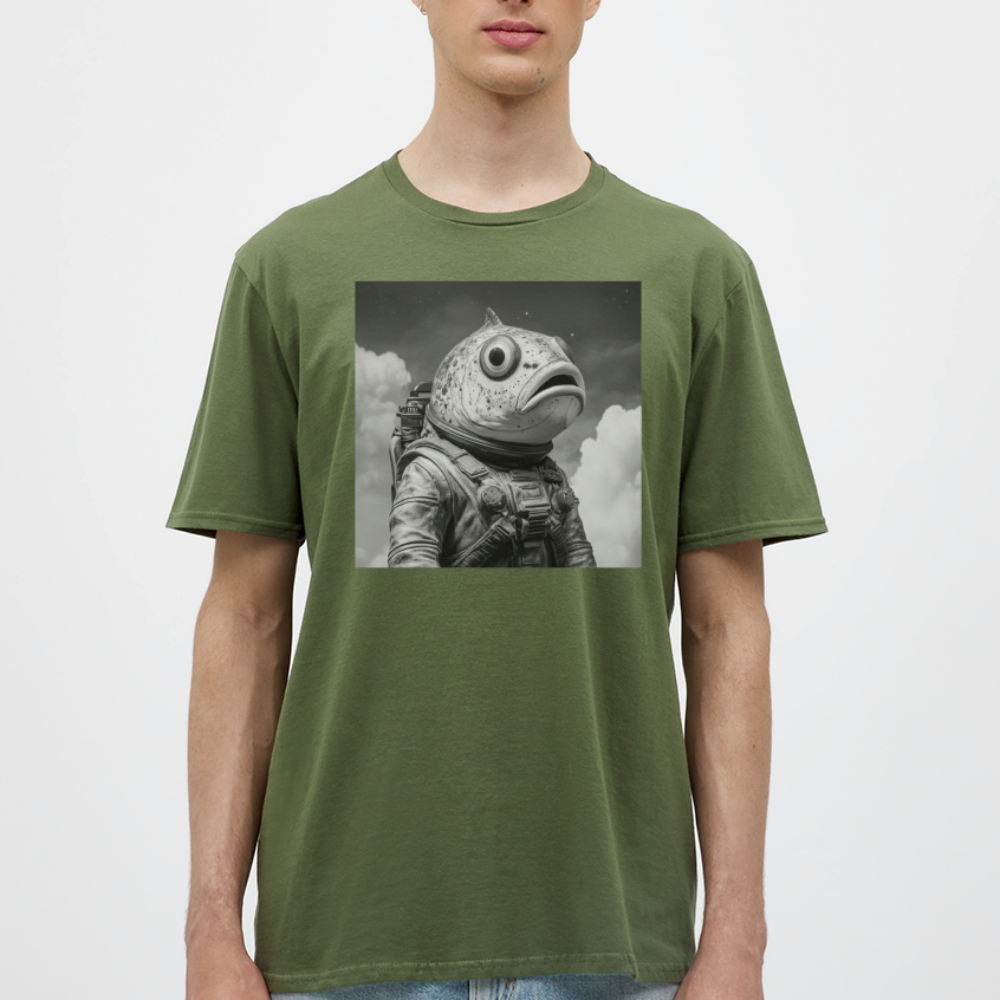 En ensam simtur i universum, T-shirt herr - Militärgrön