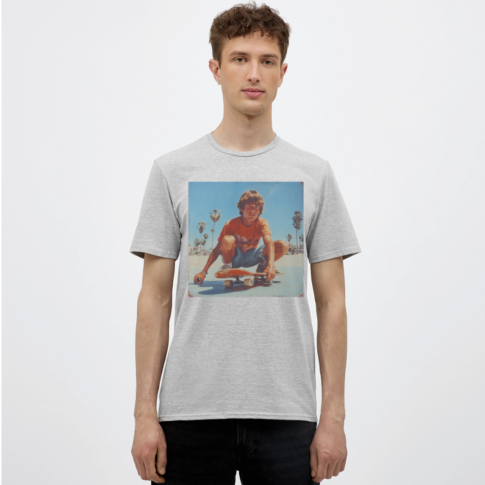 Sunset Vibes, 70s Style, T-shirt herr - gråmelerad
