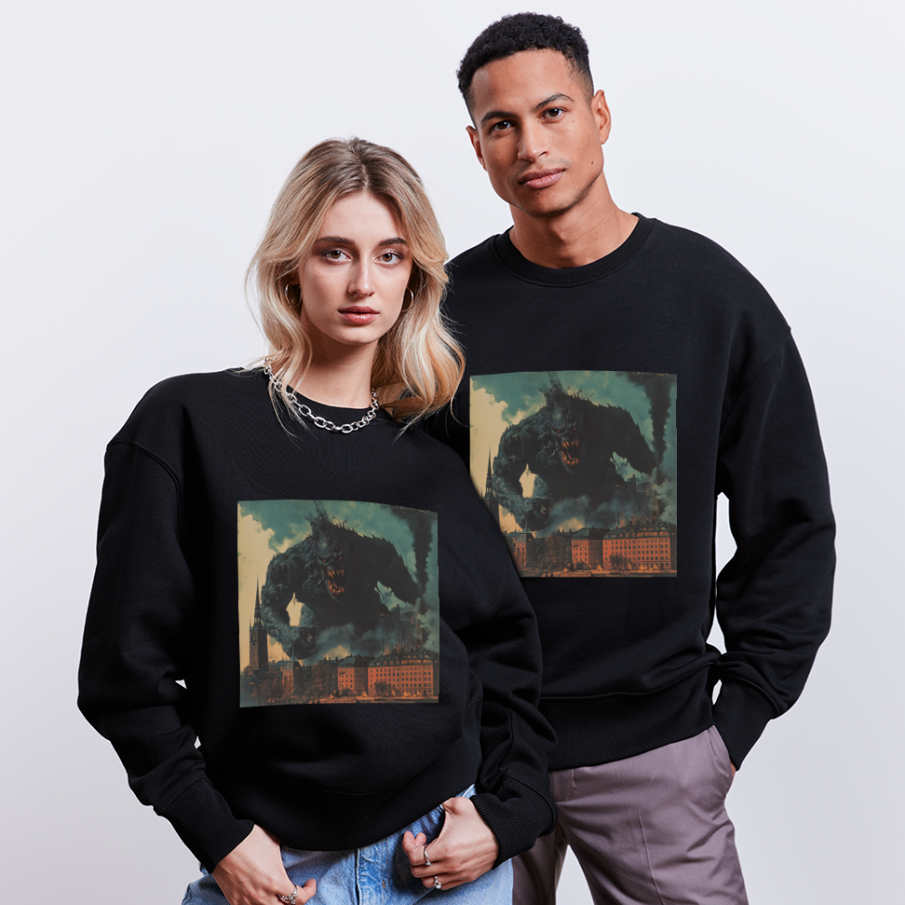 Helvetesstorm över Staden, Ekologisk oversizetröja RADDER unisex från Stanley/Stella - svart