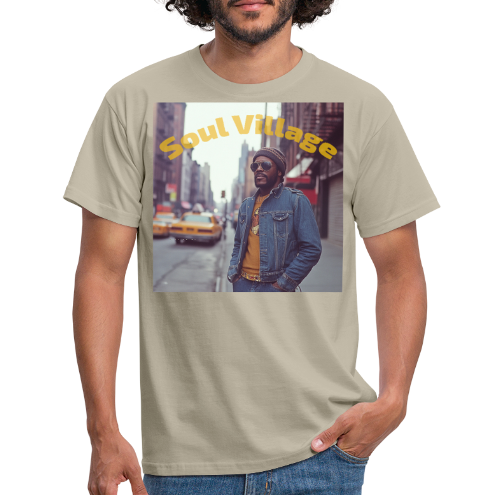 Soul Village, T-shirt herr - sandbeige