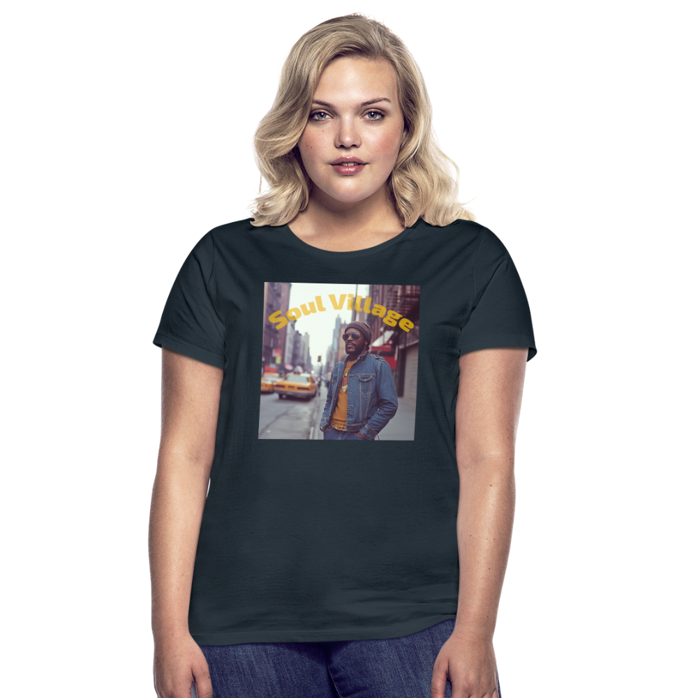 Soul Village, T-shirt dam - marinblå
