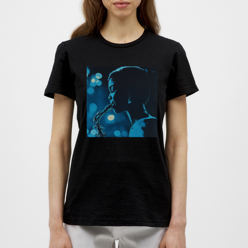Blå toner i skymningen, T-shirt dam - svart