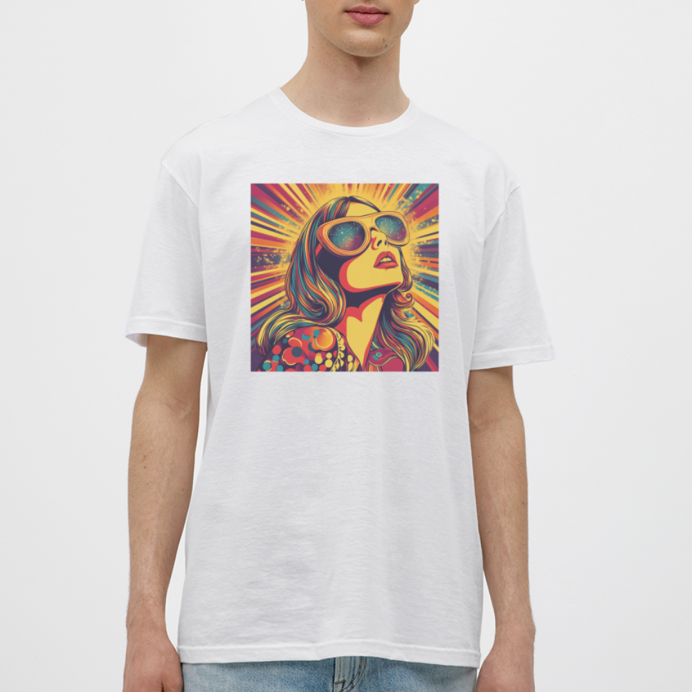 Disco Fever, T-shirt herr - vit