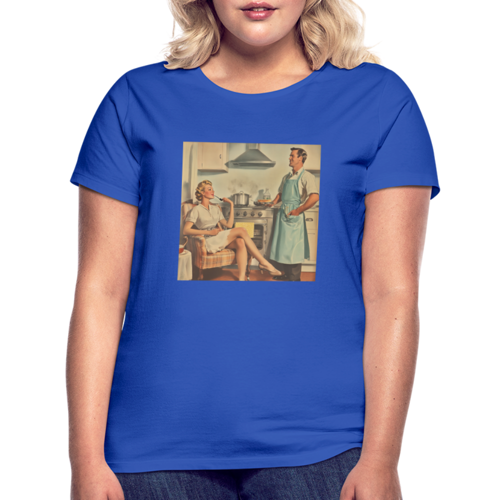 Äta bör man - annars dör man, T-shirt dam - royalblå