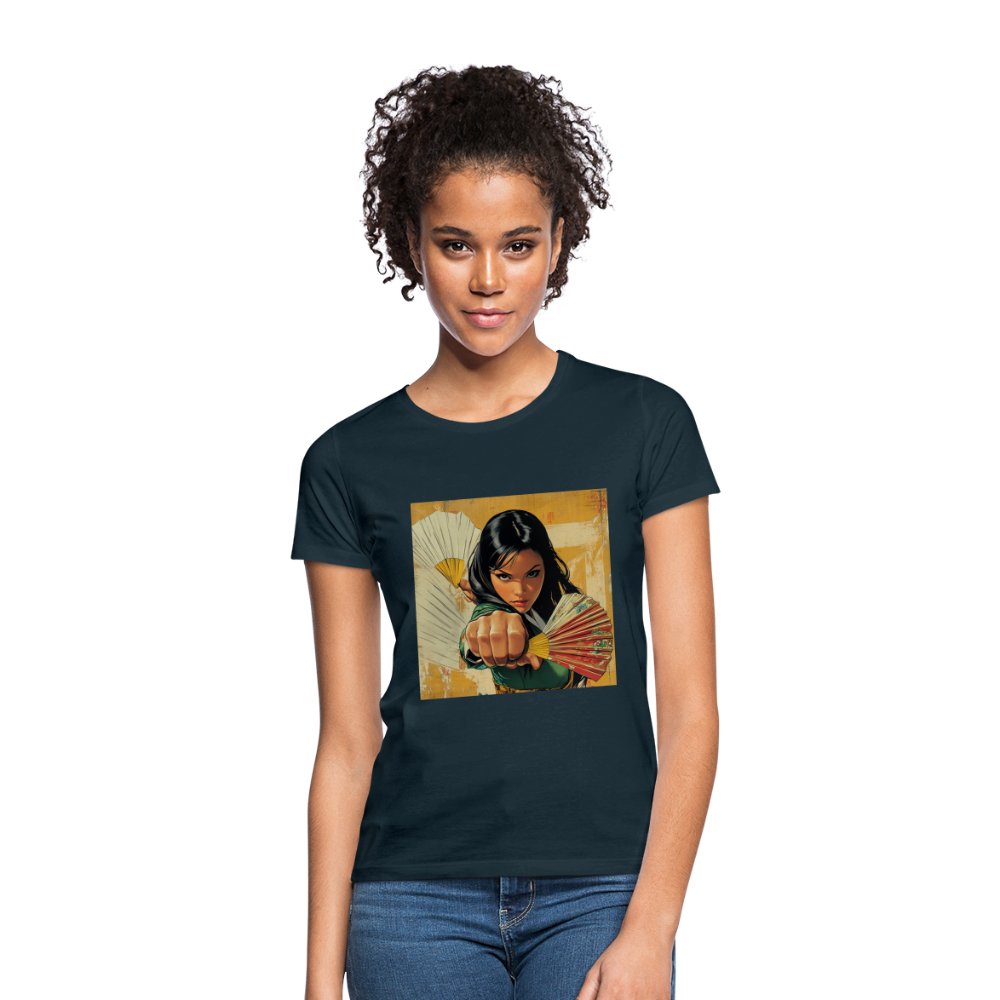 Blå Lotus , T-shirt dam - marinblå