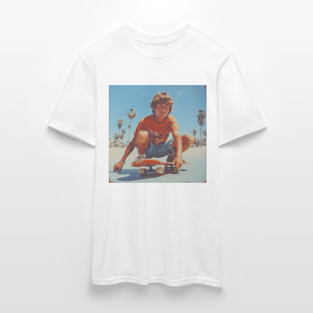 Sunset Vibes, 70s Style, T-shirt herr - vit