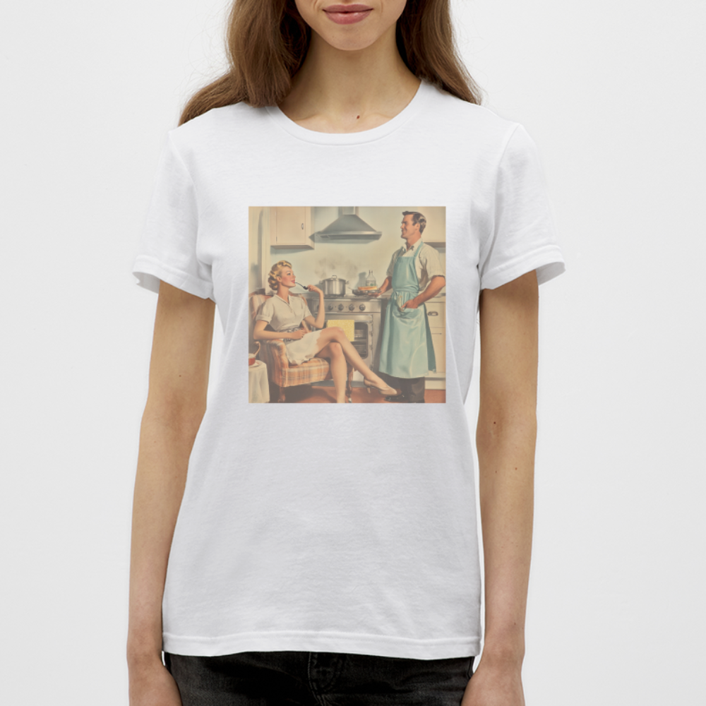 Äta bör man - annars dör man, T-shirt dam - vit