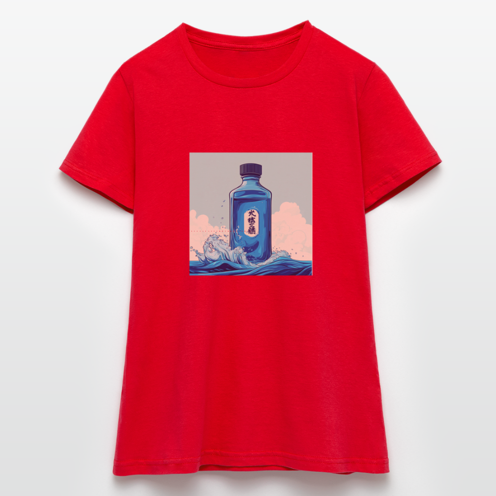 I Blått och Tystnad, T-shirt dam - röd