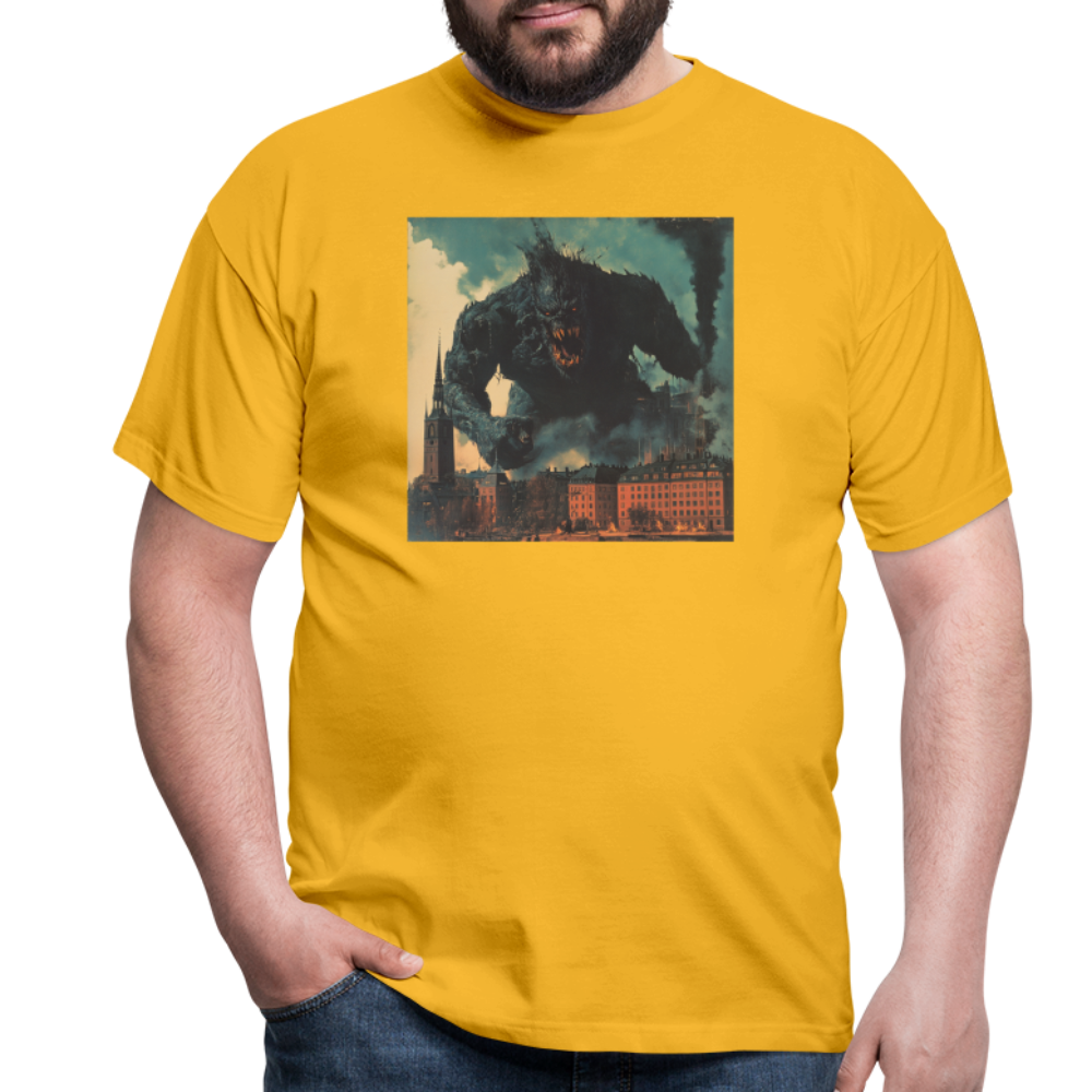 Helvetesstorm över Staden, T-shirt herr - gul