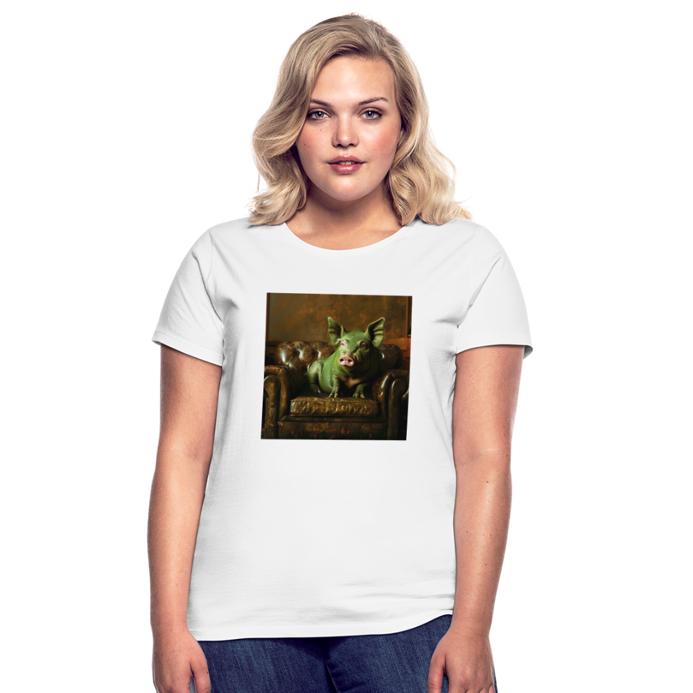 Grön Elegans, T-shirt dam - vit