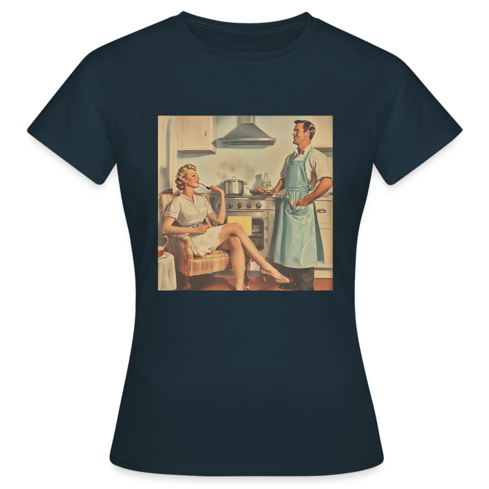 Äta bör man - annars dör man, T-shirt dam - marinblå