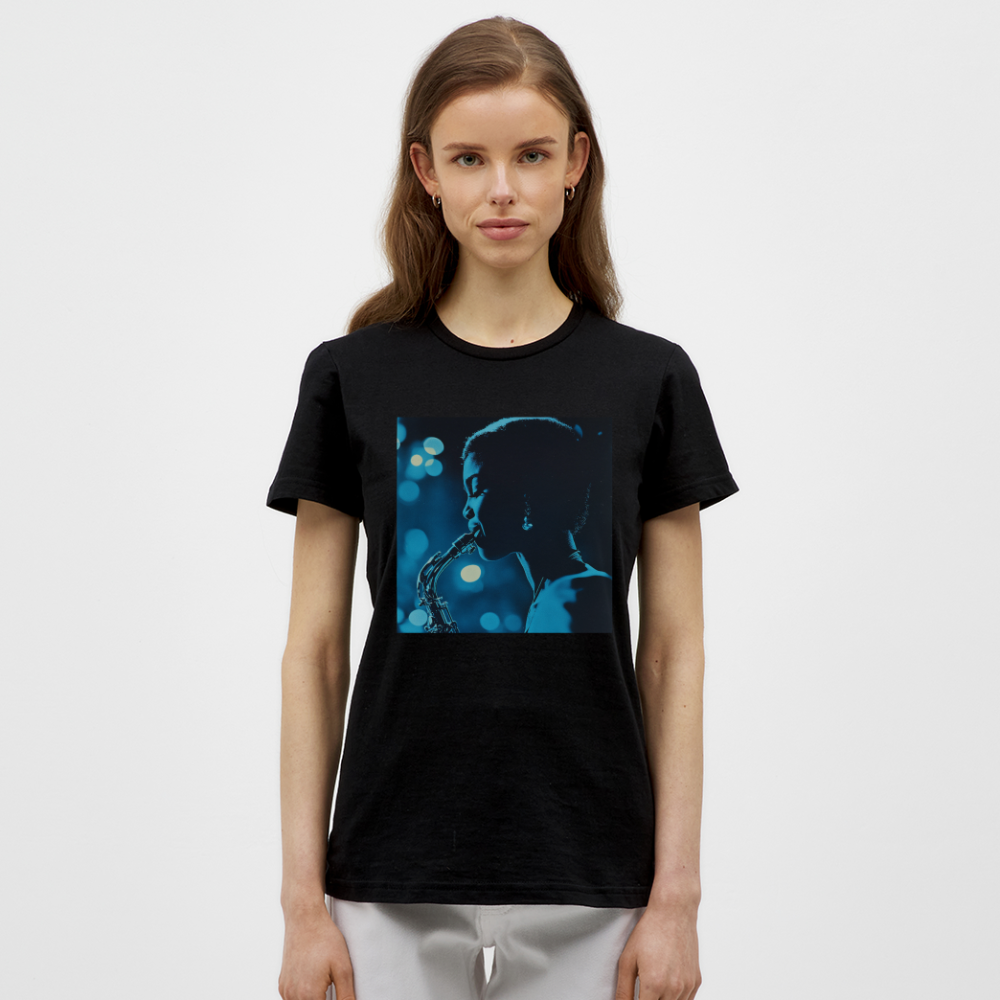 Blå toner i skymningen, T-shirt dam - svart