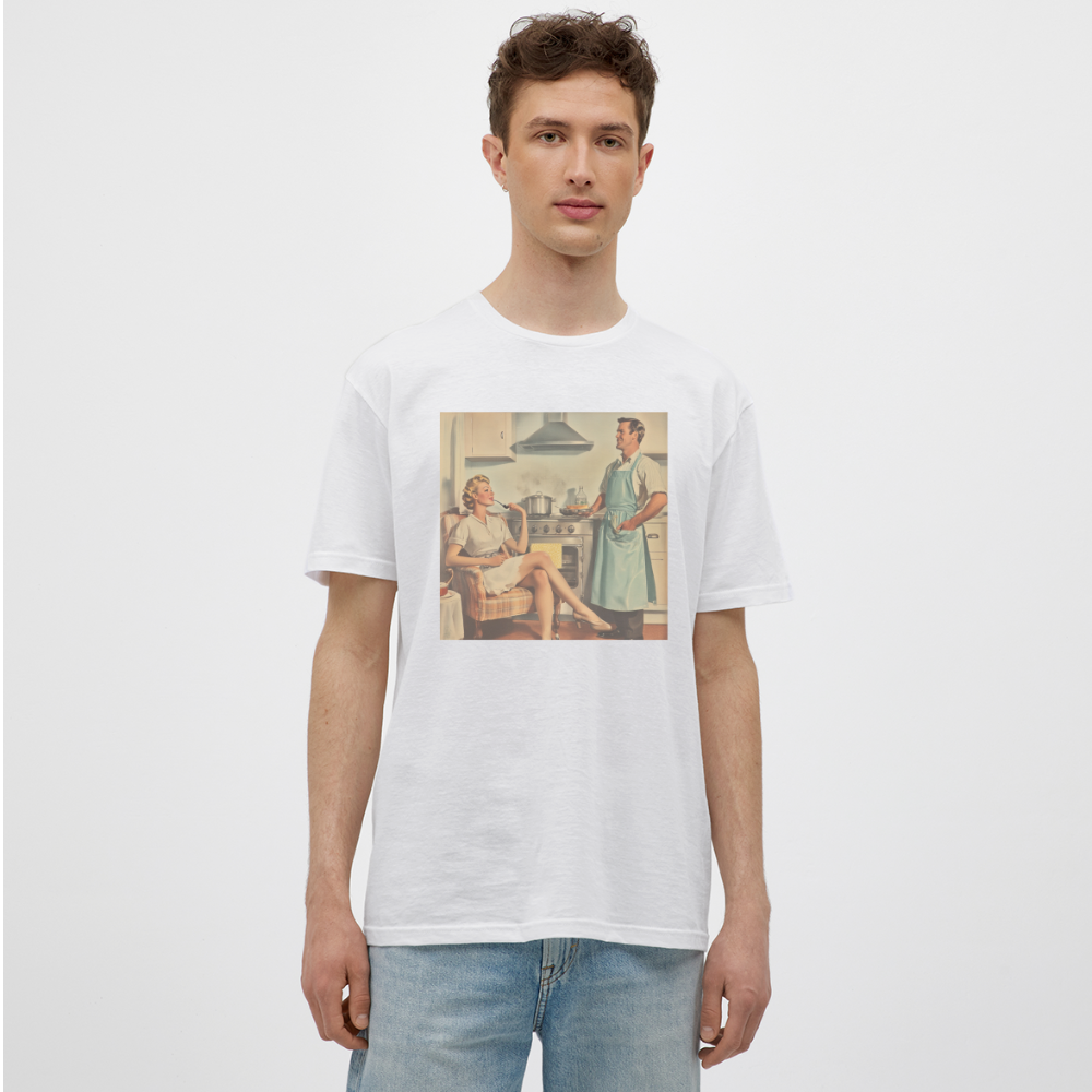 Äta bör man - annars dör man, T-shirt herr - vit