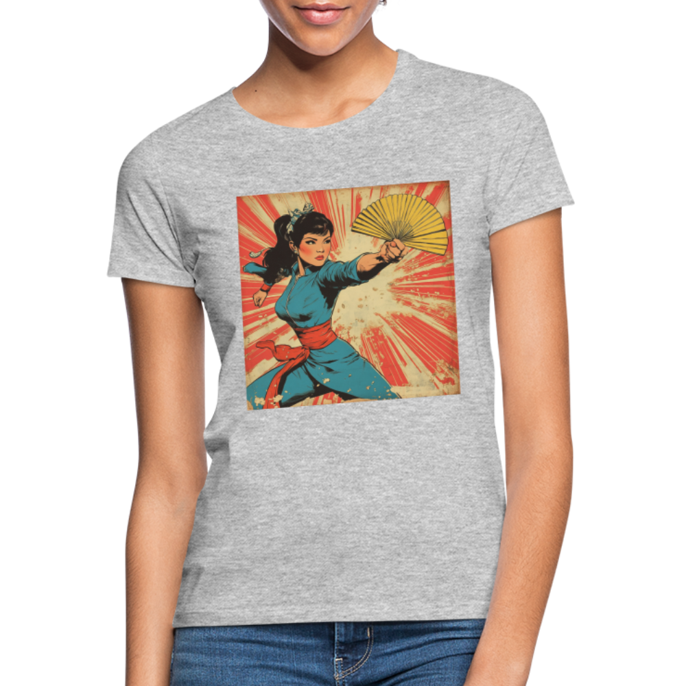 Solfjädern, T-shirt dam - gråmelerad