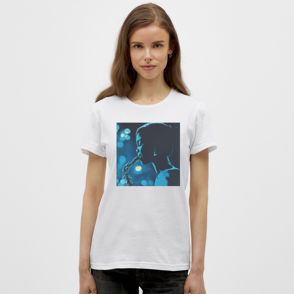 Blå toner i skymningen, T-shirt dam - vit