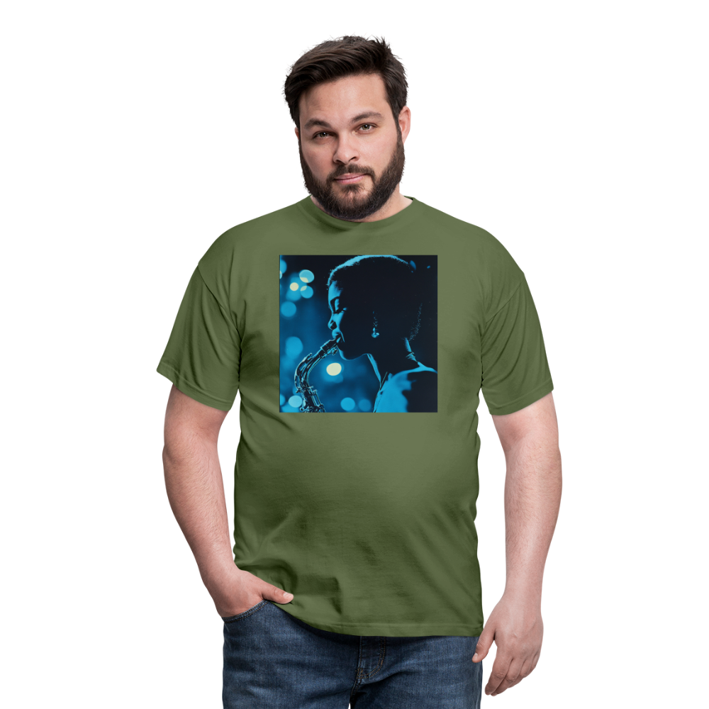 Blå toner i skymningen, T-shirt herr - Militärgrön