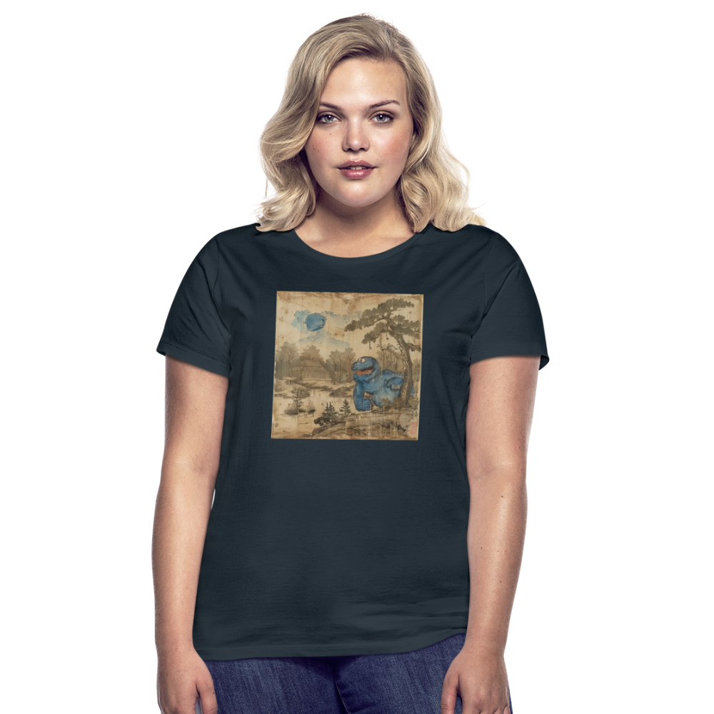 Uramiko vid floden, T-shirt dam - marinblå
