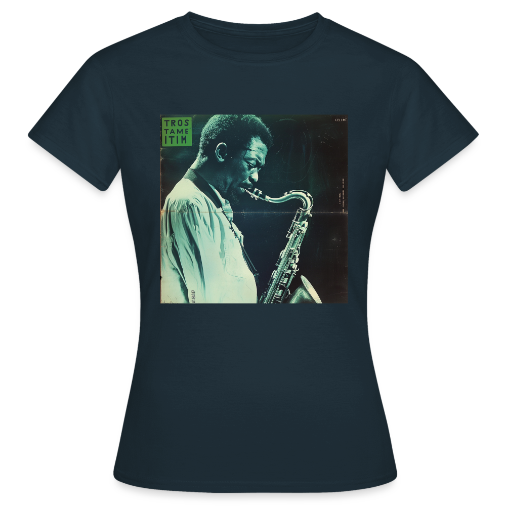 Gåtfull figur i jazzens underground, T-shirt dam - marinblå