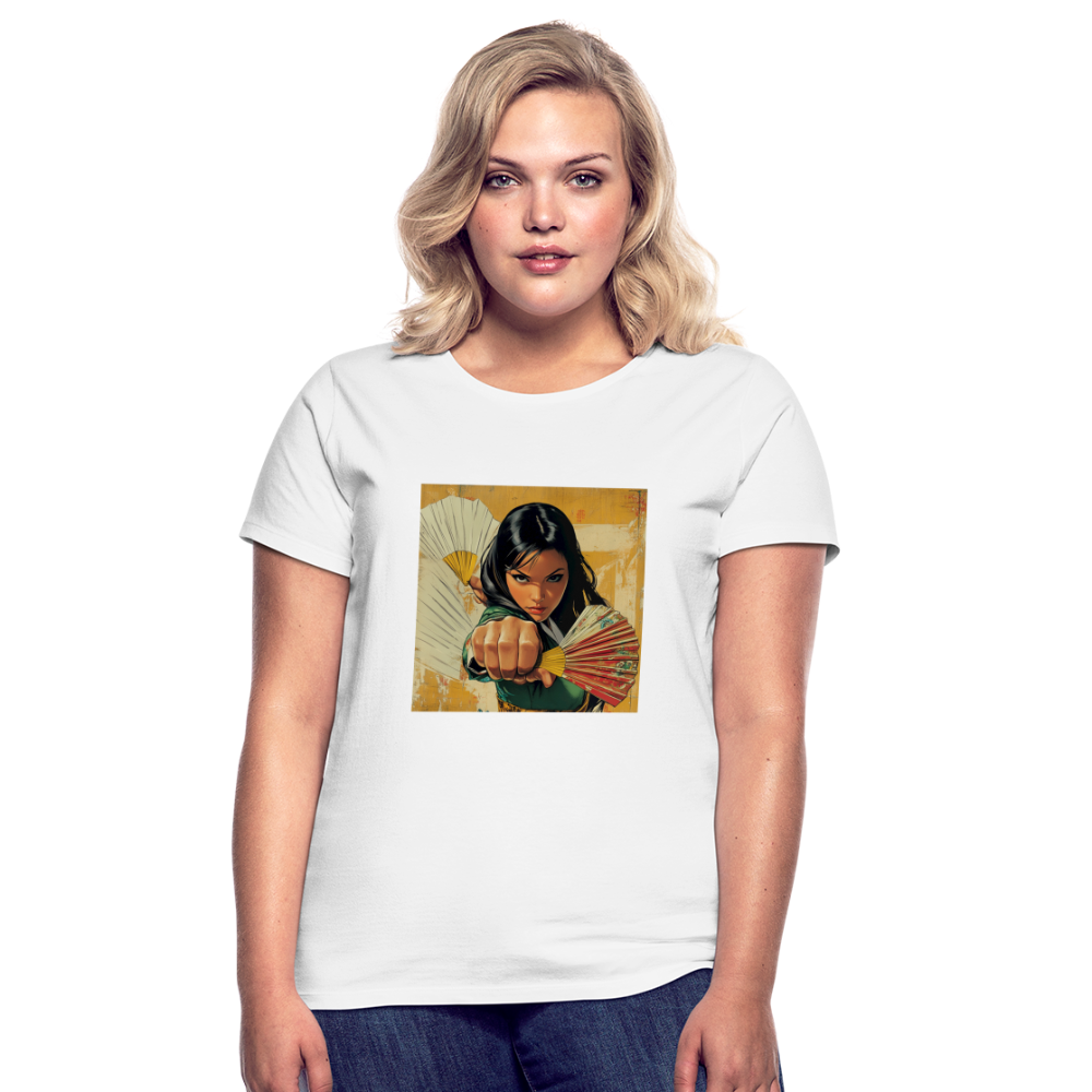 Blå Lotus , T-shirt dam - vit