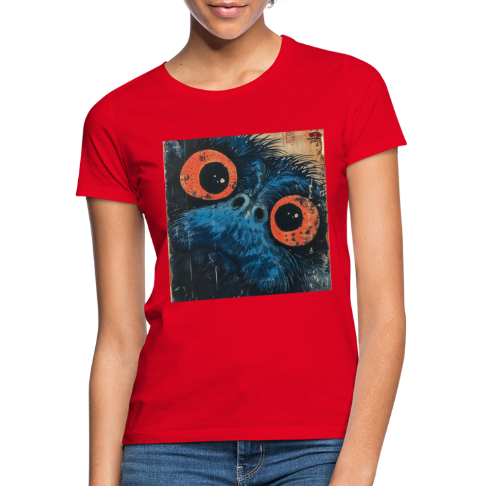 Den blå vännen, T-shirt dam - röd