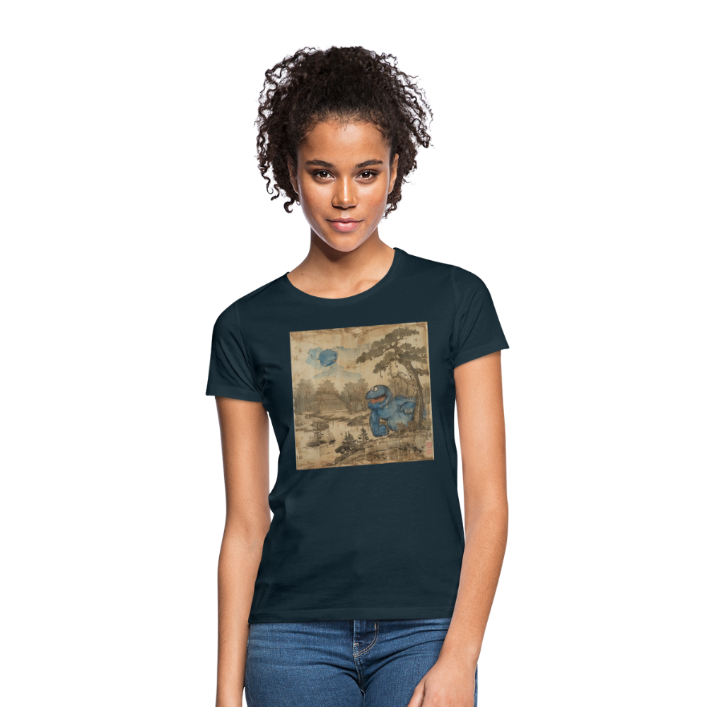 Uramiko vid floden, T-shirt dam - marinblå