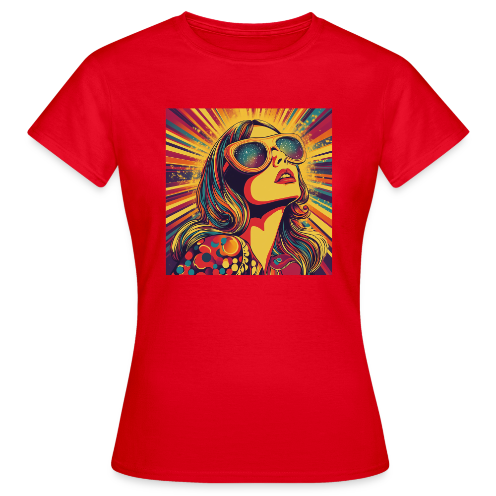 Disco Fever, T-shirt dam - röd