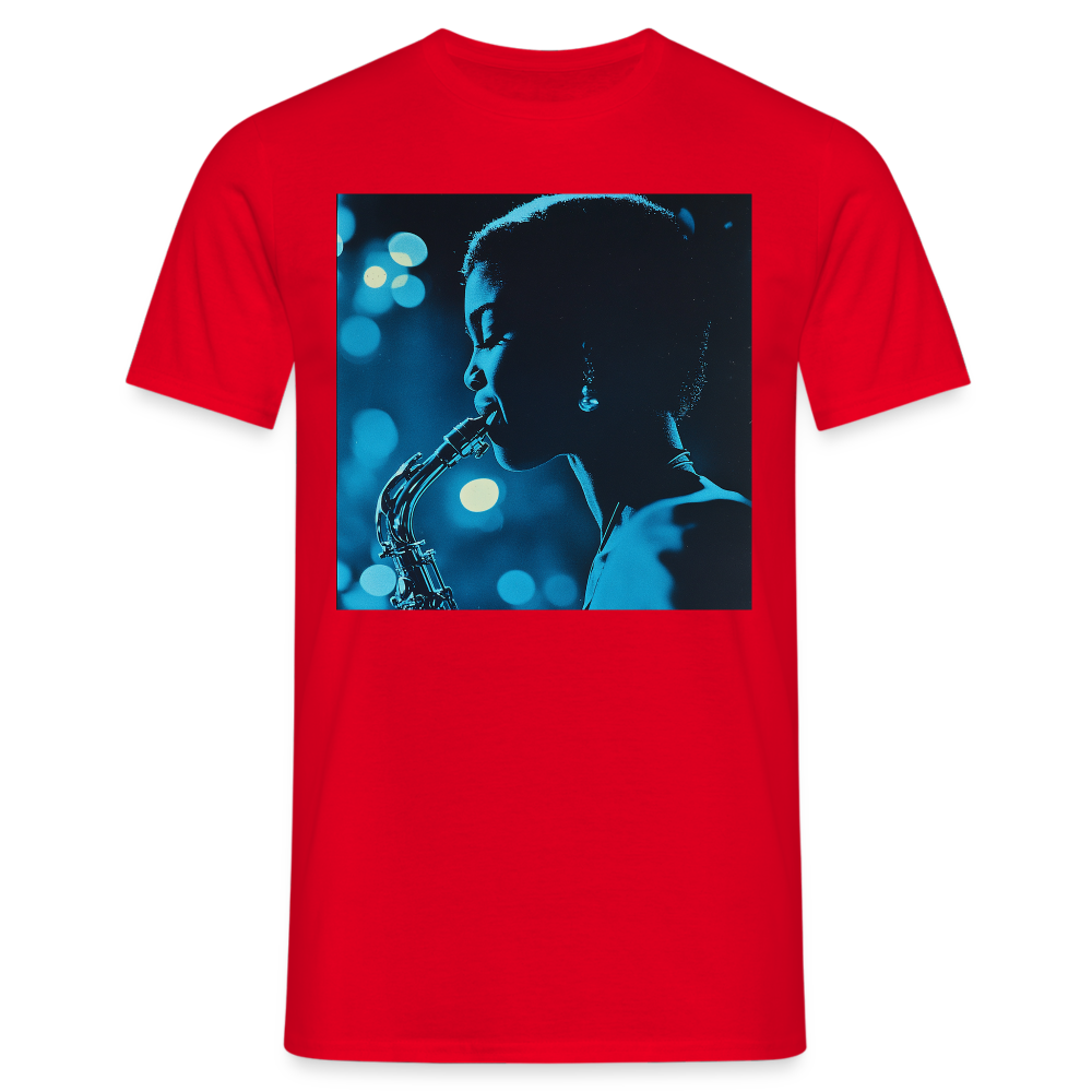 Blå toner i skymningen, T-shirt herr - röd
