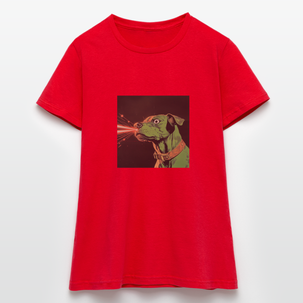 Strålhunden, T-shirt dam - röd