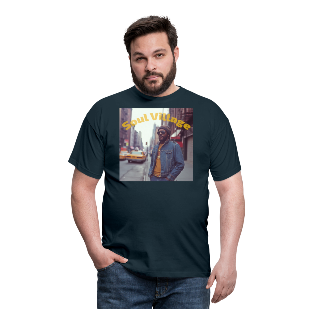 Soul Village, T-shirt herr - marinblå