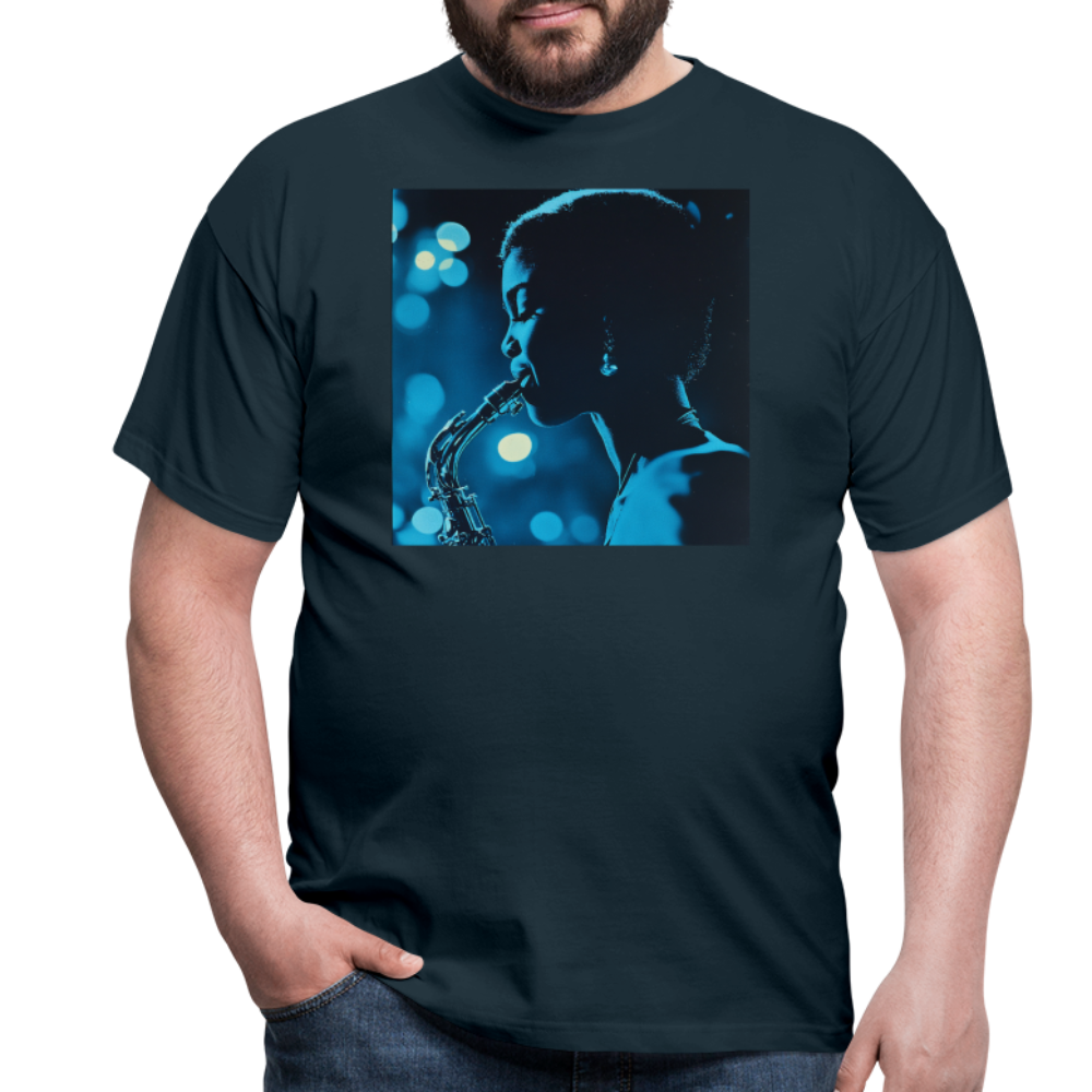 Blå toner i skymningen, T-shirt herr - marinblå