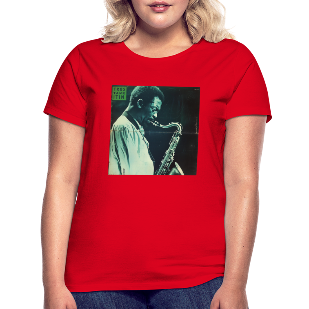 Gåtfull figur i jazzens underground, T-shirt dam - röd