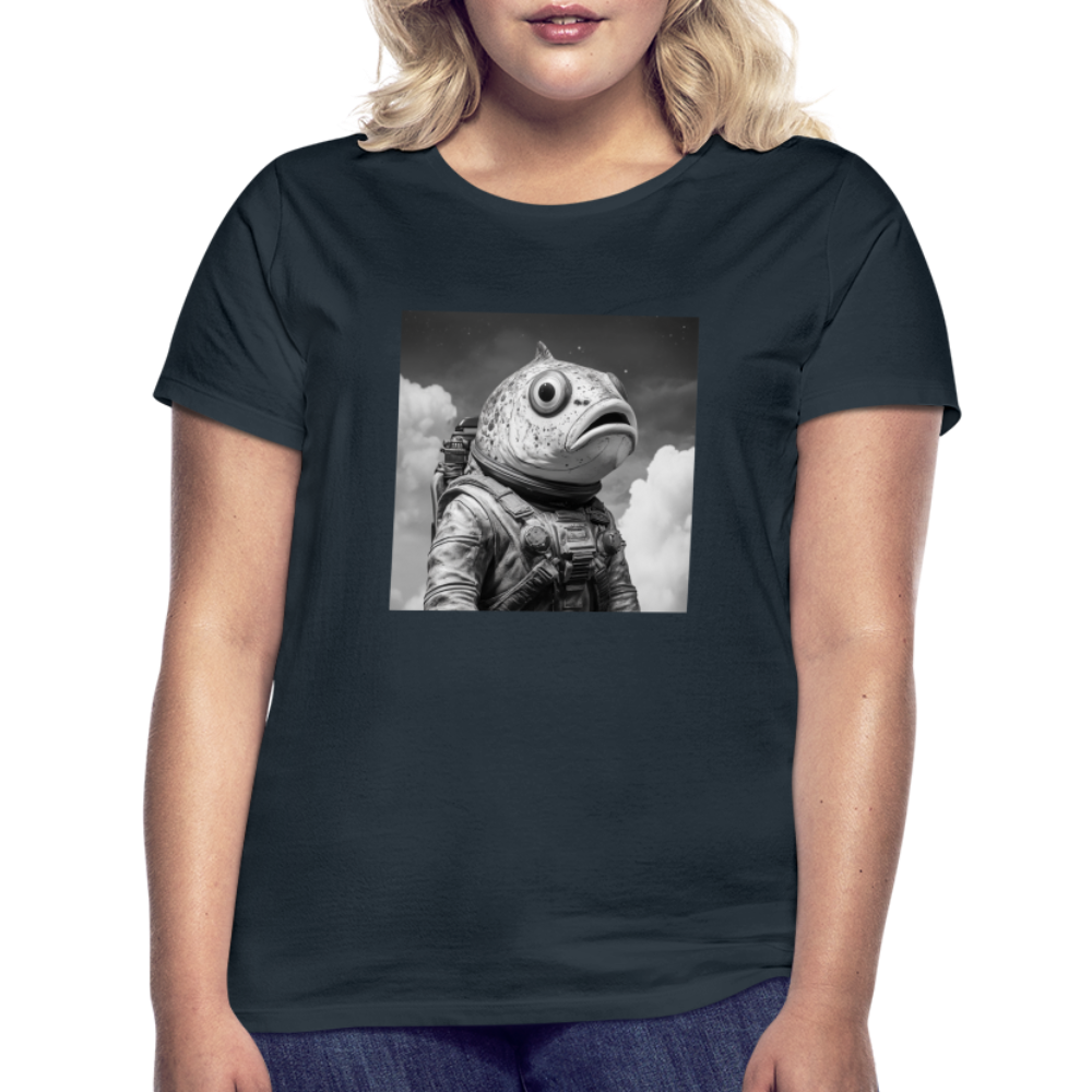 En ensam simtur i universum, T-shirt dam - marinblå