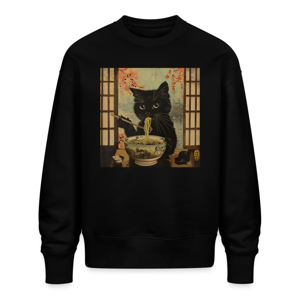 Ramenkatt, Ekologisk oversizetröja RADDER unisex från Stanley/Stella - svart