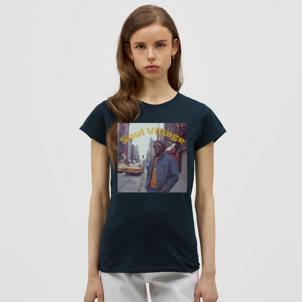 Soul Village, T-shirt dam - marinblå