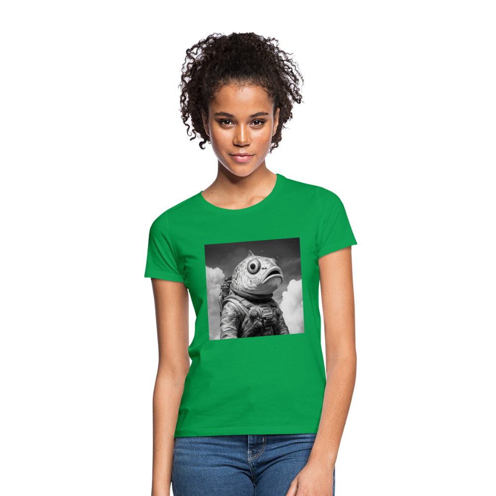 En ensam simtur i universum, T-shirt dam - kellygrön