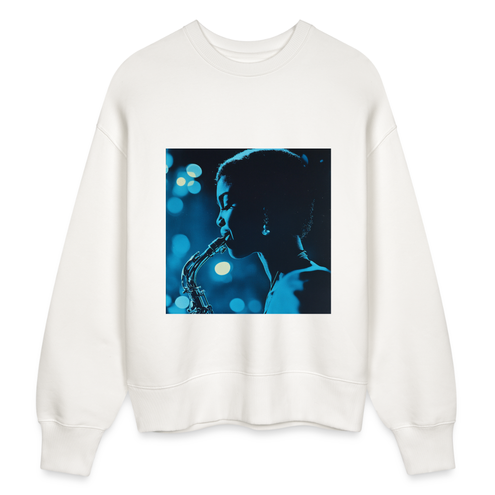 Blå toner i skymningen, Ekologisk oversizetröja RADDER unisex från Stanley/Stella - OFF WHITE