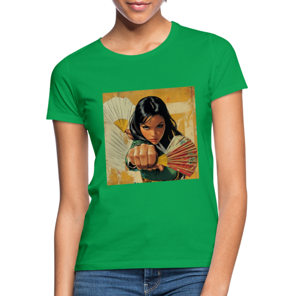 Blå Lotus , T-shirt dam - kellygrön