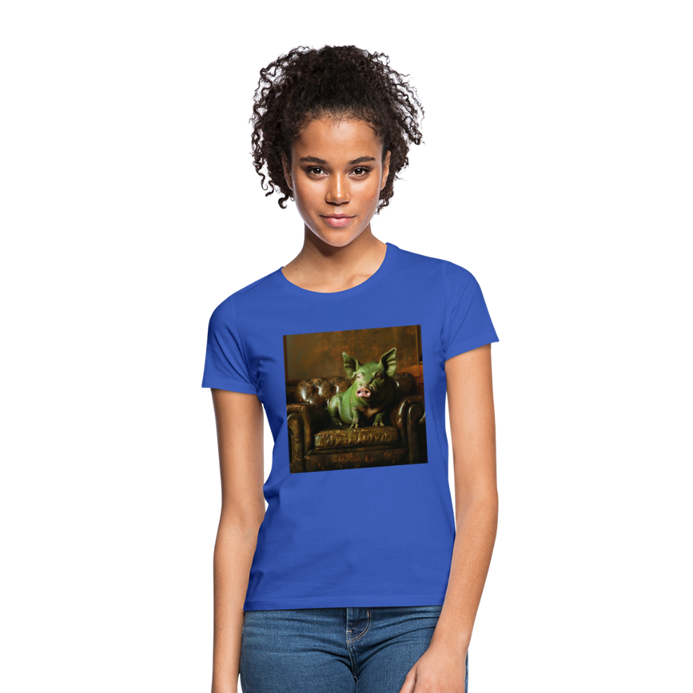 Grön Elegans, T-shirt dam - royalblå