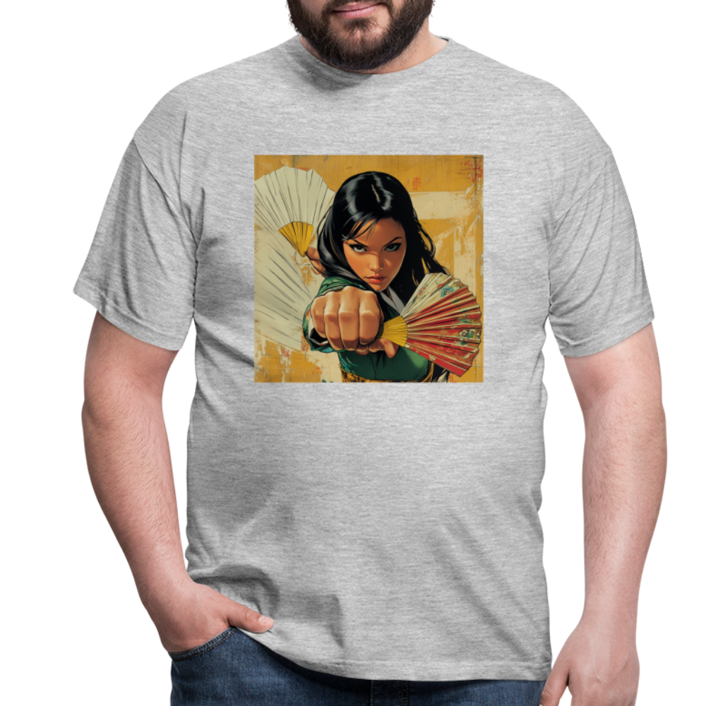 Blå Lotus, T-shirt herr - gråmelerad