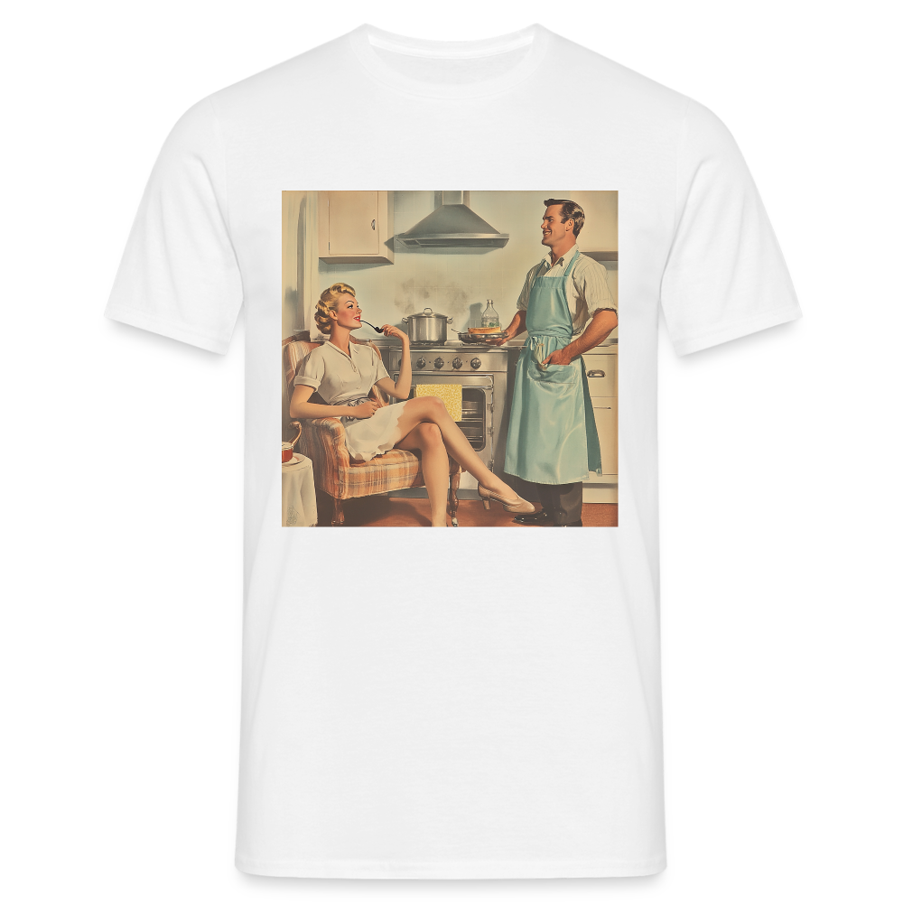 Äta bör man - annars dör man, T-shirt herr - vit
