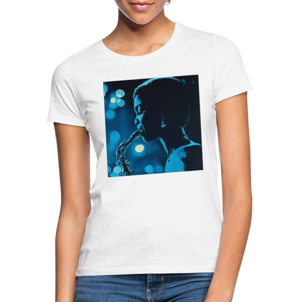 Blå toner i skymningen, T-shirt dam - vit