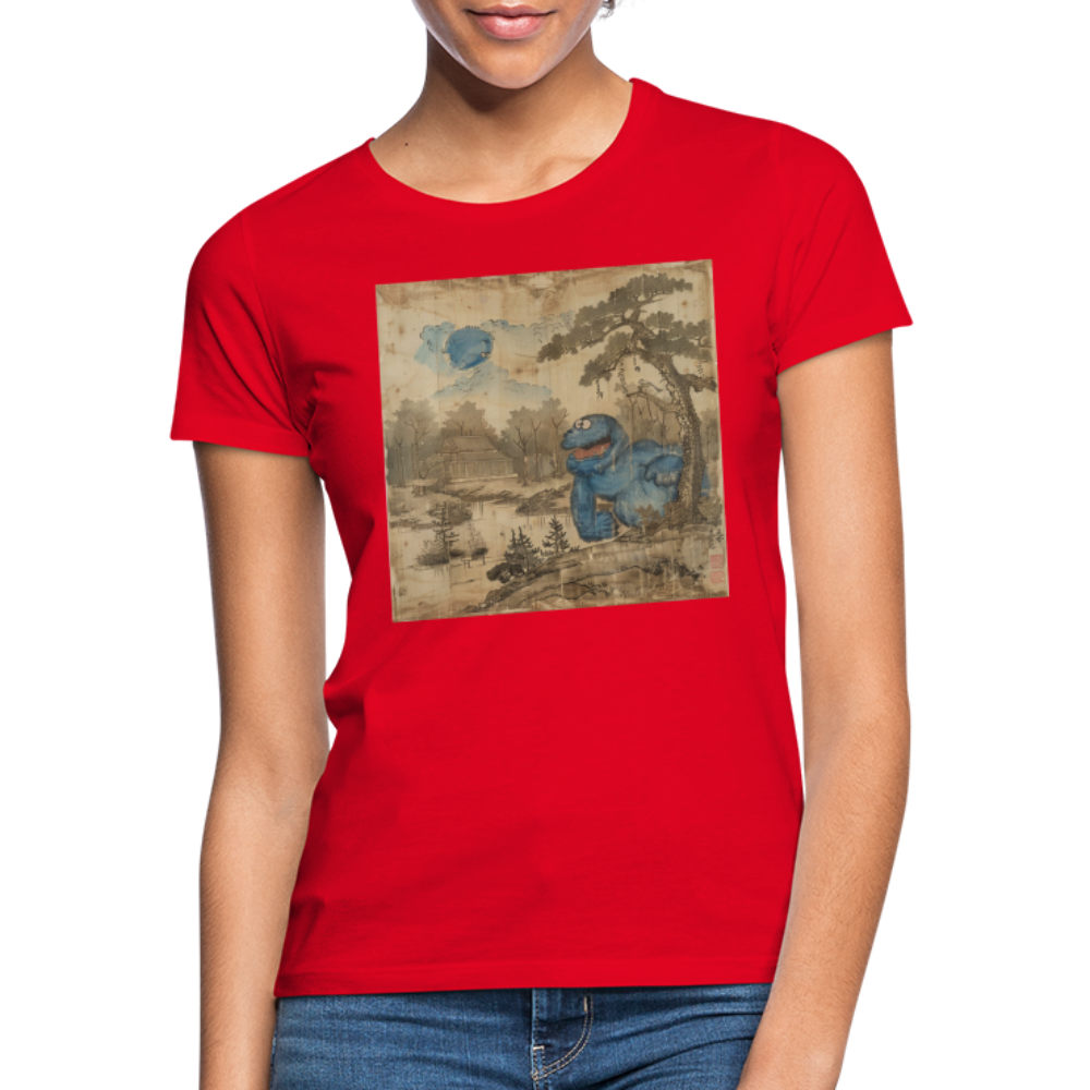 Uramiko vid floden, T-shirt dam - röd