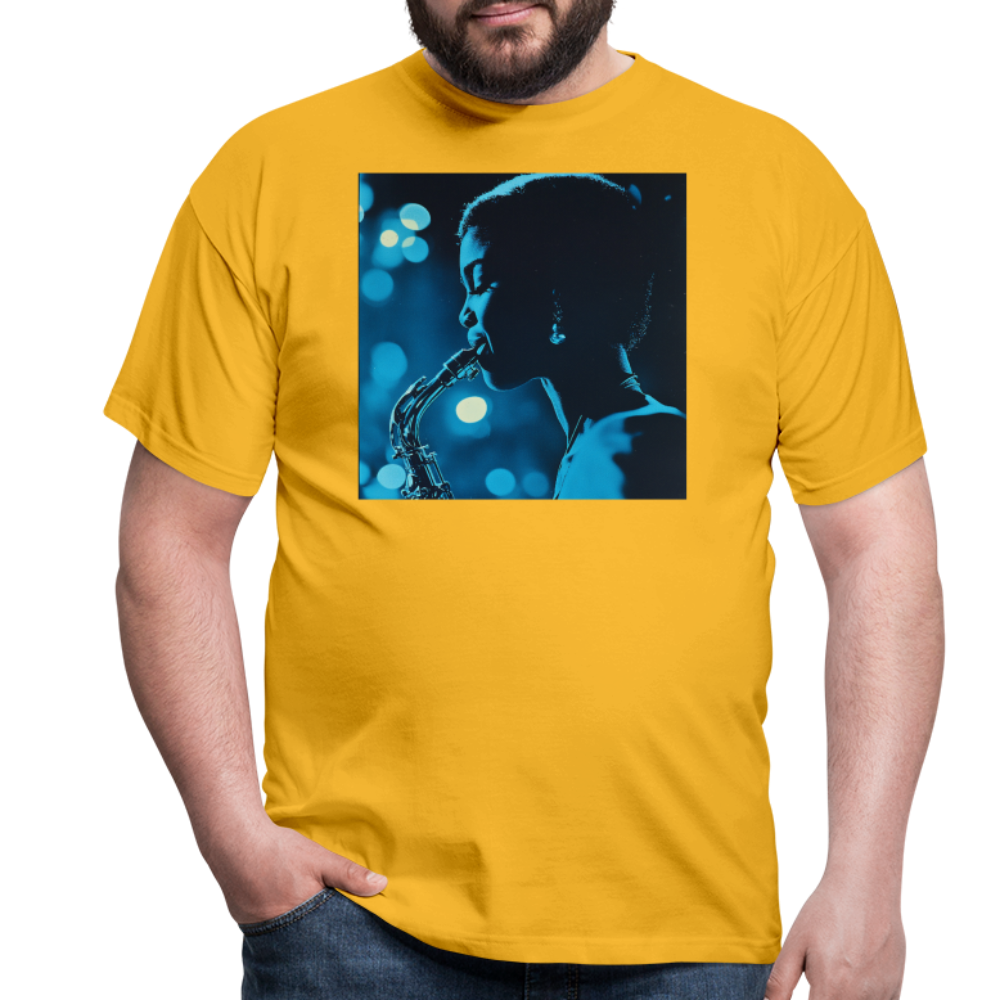 Blå toner i skymningen, T-shirt herr - gul