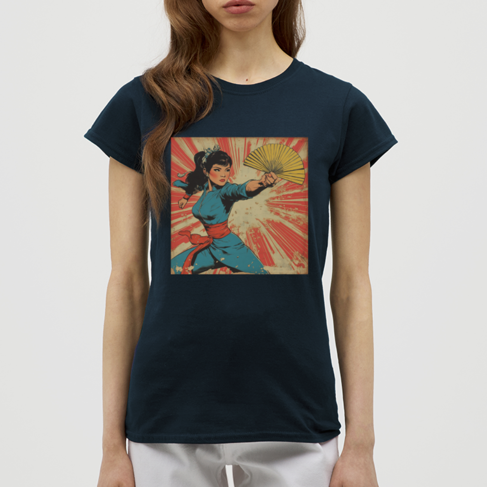 Solfjädern, T-shirt dam - marinblå