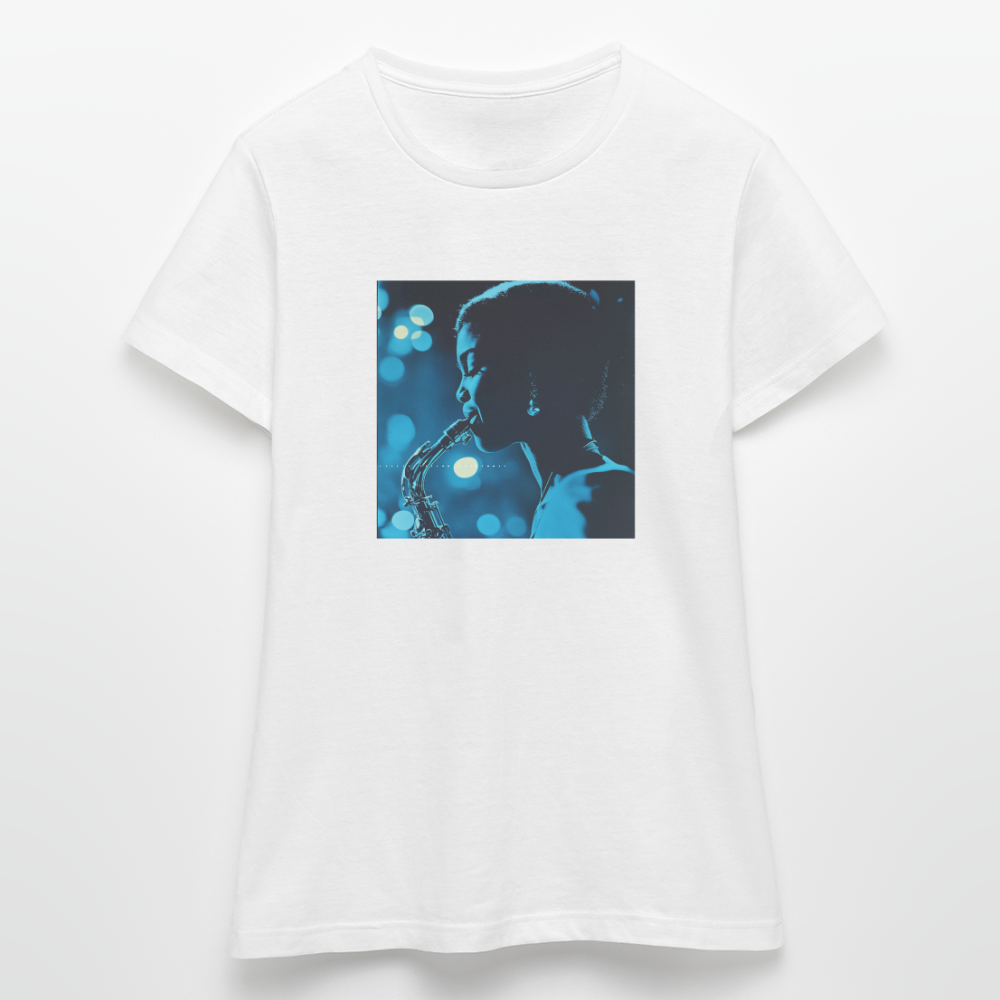 Blå toner i skymningen, T-shirt dam - vit