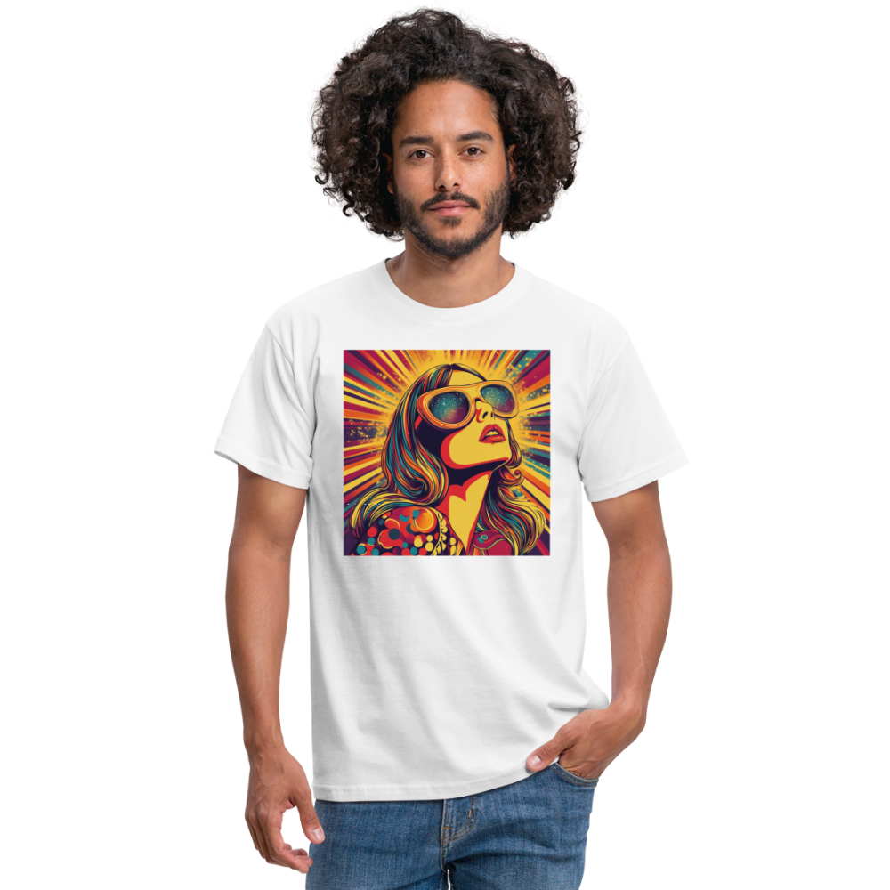 Disco Fever, T-shirt herr - vit