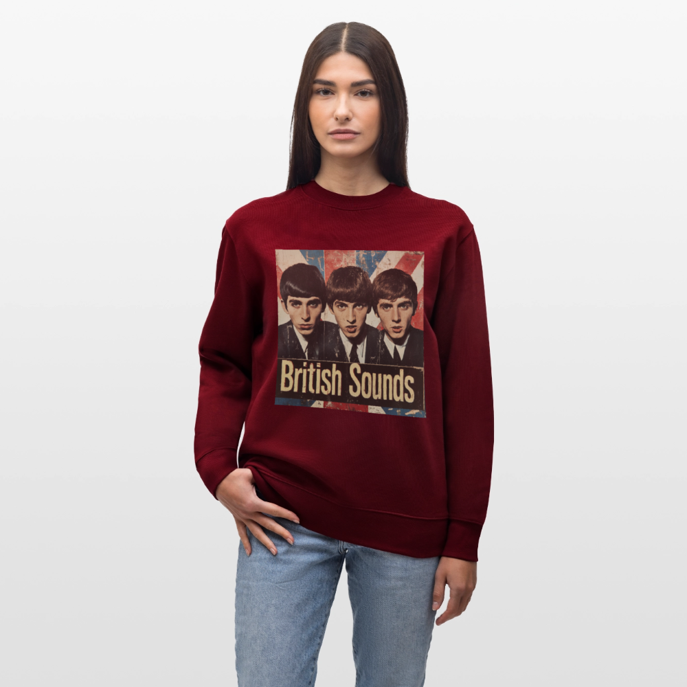British sounds 1965, Ekologisk sweatshirt CHANGER unisex från Stanley/Stella - vinröd