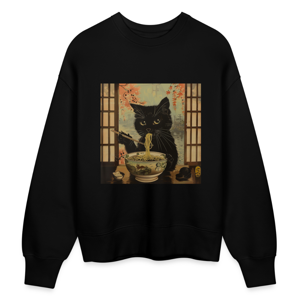 Ramenkatt, Ekologisk oversizetröja RADDER unisex från Stanley/Stella - svart
