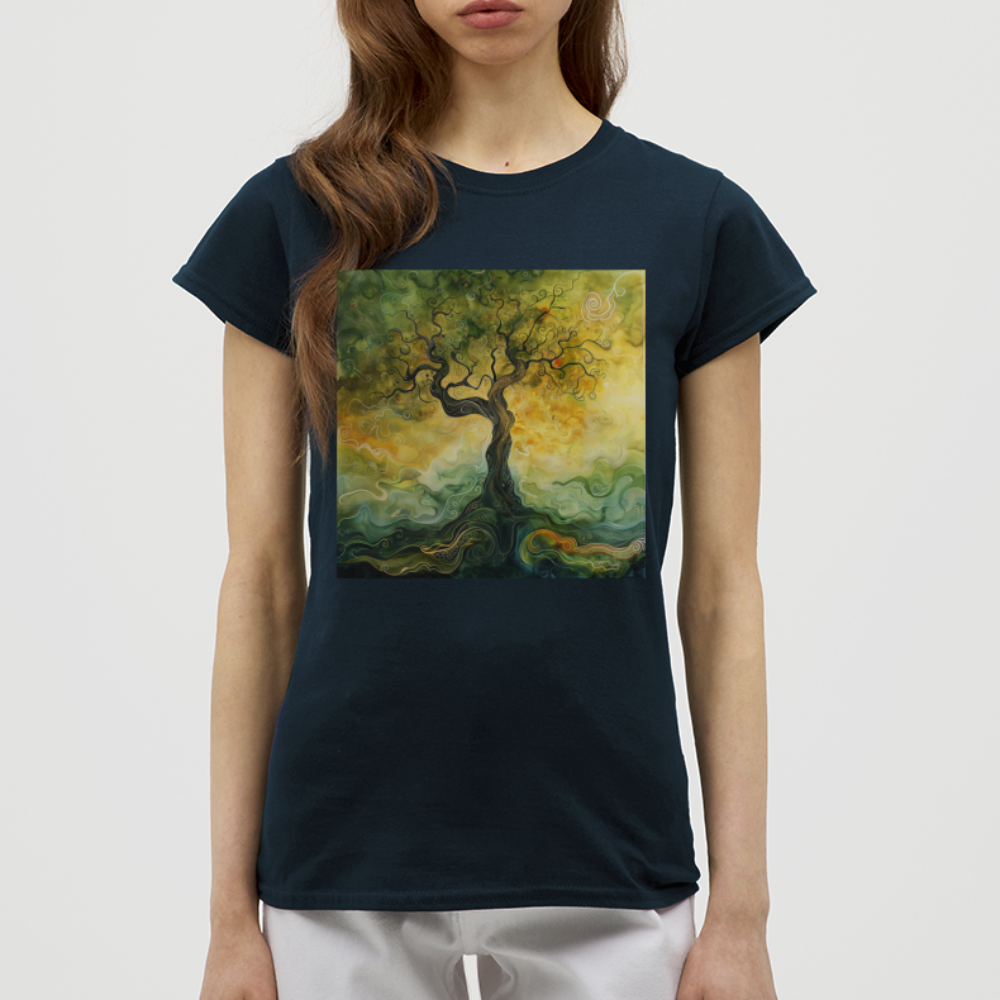 Trädets visdom, T-shirt dam - marinblå